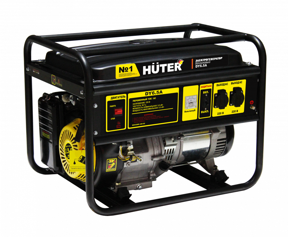 Электрогенератор бензиновый DY6.5A Huter 64/1/57