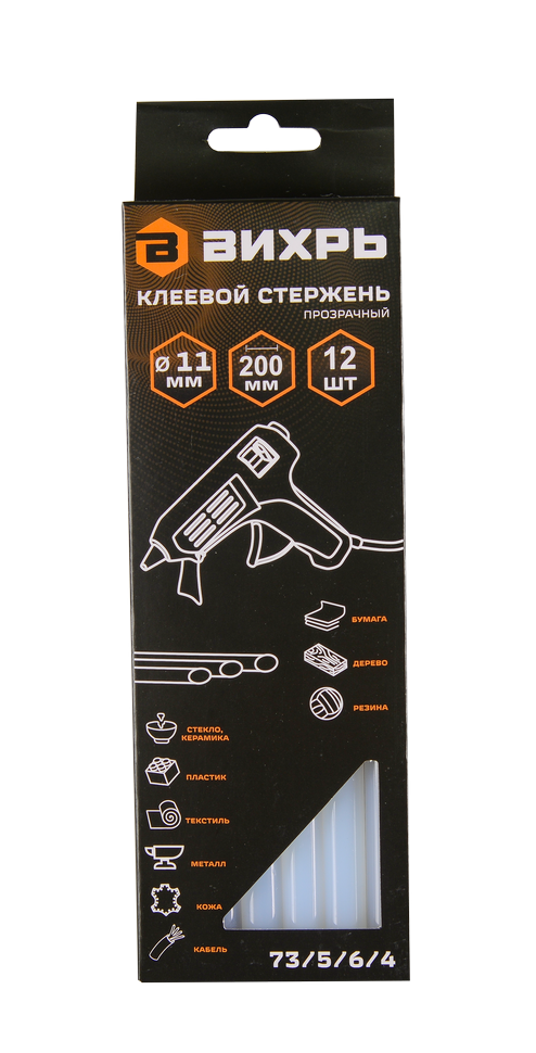 Клеевой стержень Вихрь 11x200 мм, 12 шт 73/5/6/4